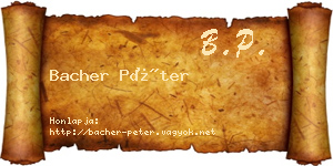 Bacher Péter névjegykártya
